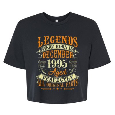 27th Birthday Gift 27 Years Old Legends Born December 1995 Bella+Canvas Jersey Crop Tee