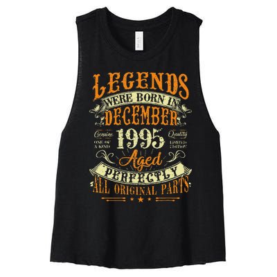 27th Birthday Gift 27 Years Old Legends Born December 1995 Women's Racerback Cropped Tank