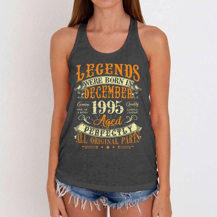 27th Birthday Gift 27 Years Old Legends Born December 1995 Women's Knotted Racerback Tank