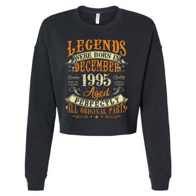 27th Birthday Gift 27 Years Old Legends Born December 1995 Cropped Pullover Crew