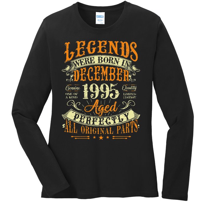 27th Birthday Gift 27 Years Old Legends Born December 1995 Ladies Long Sleeve Shirt