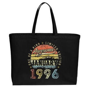 27th Birthday Gift Awesome Since January 1996 27 Year Old Cotton Canvas Jumbo Tote