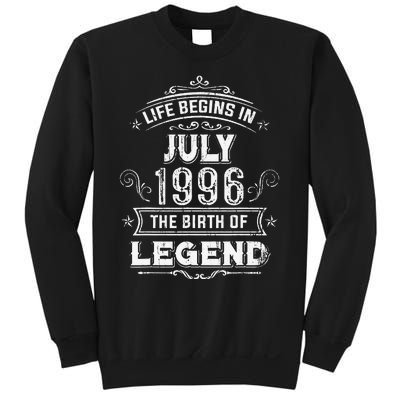 27th Birthday Gifts Vintage July 1996 27 Years Old Sweatshirt