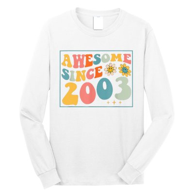 20th Birthday Gifts Awesome Since 2003 20 Years Old Groovy Long Sleeve Shirt