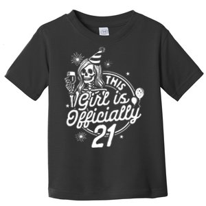 21st Birthday Girl Drinking Party This Girl Is Officially 21 Toddler T-Shirt