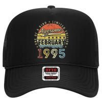 28th Birthday Gift Awesome Since February 1995 28 Year Old Cute High Crown Mesh Back Trucker Hat