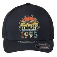 28th Birthday Gift Awesome Since February 1995 28 Year Old Cute Flexfit Unipanel Trucker Cap