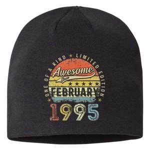 28th Birthday Gift Awesome Since February 1995 28 Year Old Cute Sustainable Beanie