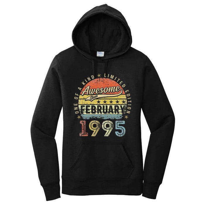 28th Birthday Gift Awesome Since February 1995 28 Year Old Cute Women's Pullover Hoodie