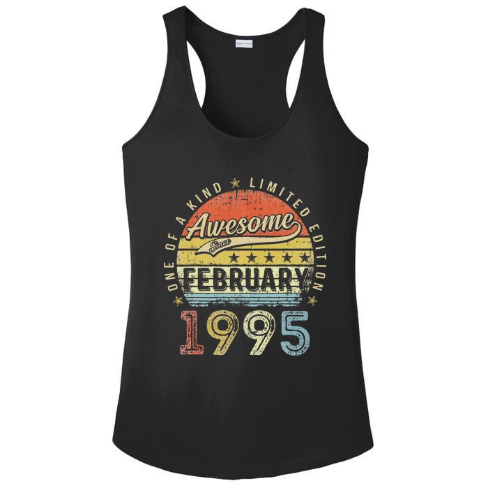 28th Birthday Gift Awesome Since February 1995 28 Year Old Cute Ladies PosiCharge Competitor Racerback Tank