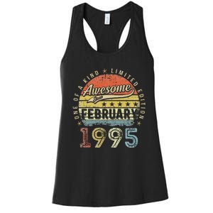 28th Birthday Gift Awesome Since February 1995 28 Year Old Cute Women's Racerback Tank