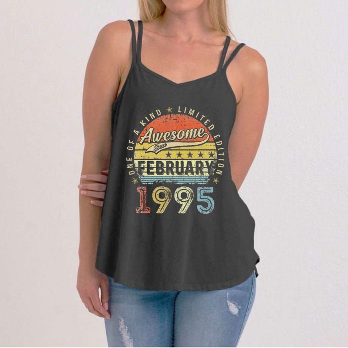 28th Birthday Gift Awesome Since February 1995 28 Year Old Cute Women's Strappy Tank