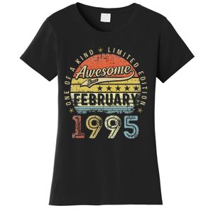 28th Birthday Gift Awesome Since February 1995 28 Year Old Cute Women's T-Shirt