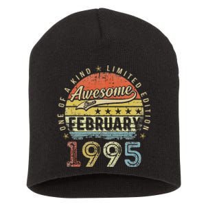 28th Birthday Gift Awesome Since February 1995 28 Year Old Cute Short Acrylic Beanie