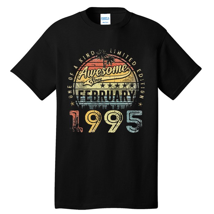 28th Birthday Gift Awesome Since February 1995 28 Year Old Tall T-Shirt