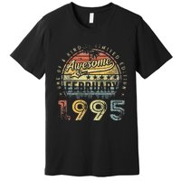 28th Birthday Gift Awesome Since February 1995 28 Year Old Premium T-Shirt