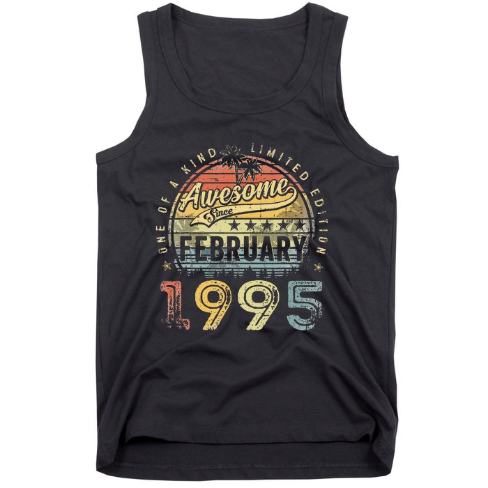 28th Birthday Gift Awesome Since February 1995 28 Year Old Tank Top