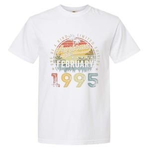 28th Birthday Gift Awesome Since February 1995 28 Year Old Garment-Dyed Heavyweight T-Shirt