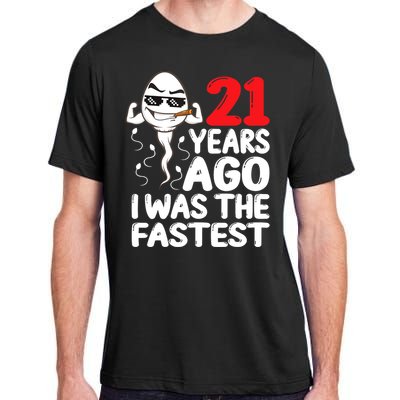 21st Birthday Gag Dress 21 Years Ago I Was The Fastest Funny Adult ChromaSoft Performance T-Shirt