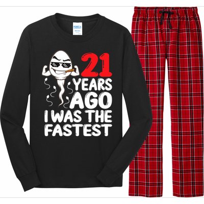 21st Birthday Gag Dress 21 Years Ago I Was The Fastest Funny Long Sleeve Pajama Set