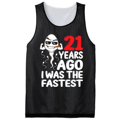 21st Birthday Gag Dress 21 Years Ago I Was The Fastest Funny Mesh Reversible Basketball Jersey Tank