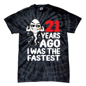 21st Birthday Gag Dress 21 Years Ago I Was The Fastest Funny Tie-Dye T-Shirt