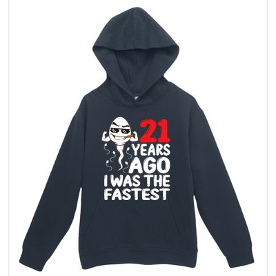 21st Birthday Gag Dress 21 Years Ago I Was The Fastest Funny Urban Pullover Hoodie