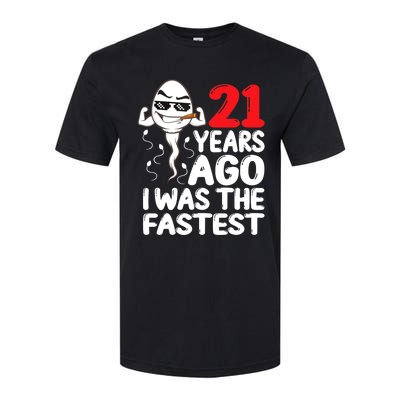 21st Birthday Gag Dress 21 Years Ago I Was The Fastest Funny Softstyle CVC T-Shirt