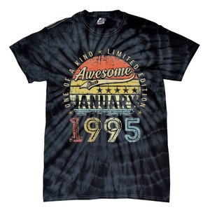 28th Birthday Gift Awesome Since January 1995 28 Year Old Tie-Dye T-Shirt