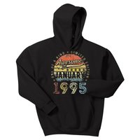 28th Birthday Gift Awesome Since January 1995 28 Year Old Kids Hoodie