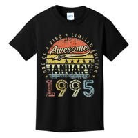 28th Birthday Gift Awesome Since January 1995 28 Year Old Kids T-Shirt