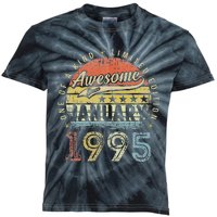 28th Birthday Gift Awesome Since January 1995 28 Year Old Kids Tie-Dye T-Shirt