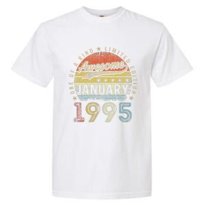 28th Birthday Gift Awesome Since January 1995 28 Year Old Garment-Dyed Heavyweight T-Shirt