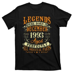 29th Birthday Gift 29 Years Old Legends Born December 1993 T-Shirt