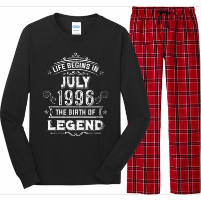 27th Birthday Gifts Vintage July 1996 27 Years Old Long Sleeve Pajama Set