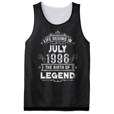 27th Birthday Gifts Vintage July 1996 27 Years Old Mesh Reversible Basketball Jersey Tank