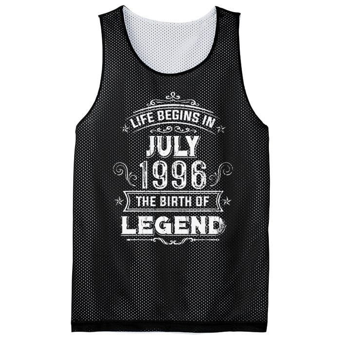 27th Birthday Gifts Vintage July 1996 27 Years Old Mesh Reversible Basketball Jersey Tank