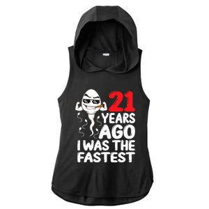 21st Birthday Gag dress 21 Years Ago I Was The Fastest Funny Ladies PosiCharge Tri-Blend Wicking Draft Hoodie Tank