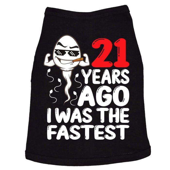 21st Birthday Gag dress 21 Years Ago I Was The Fastest Funny Doggie Tank