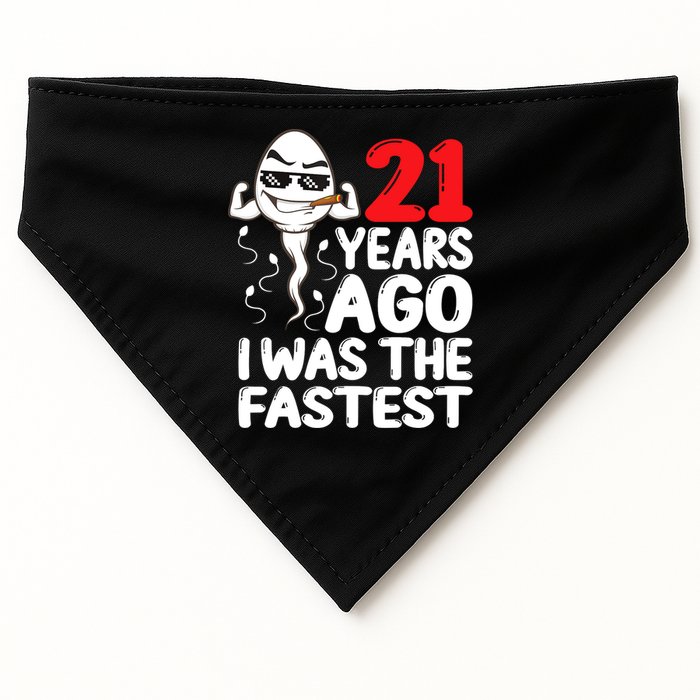 21st Birthday Gag dress 21 Years Ago I Was The Fastest Funny USA-Made Doggie Bandana