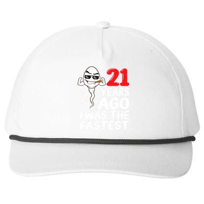 21st Birthday Gag dress 21 Years Ago I Was The Fastest Funny Snapback Five-Panel Rope Hat