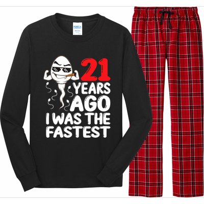 21st Birthday Gag dress 21 Years Ago I Was The Fastest Funny Long Sleeve Pajama Set