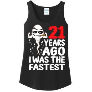 21st Birthday Gag dress 21 Years Ago I Was The Fastest Funny Ladies Essential Tank