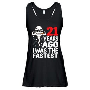 21st Birthday Gag dress 21 Years Ago I Was The Fastest Funny Ladies Essential Flowy Tank