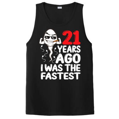 21st Birthday Gag dress 21 Years Ago I Was The Fastest Funny PosiCharge Competitor Tank