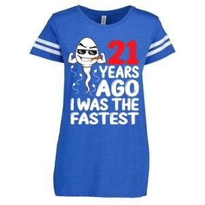 21st Birthday Gag dress 21 Years Ago I Was The Fastest Funny Enza Ladies Jersey Football T-Shirt