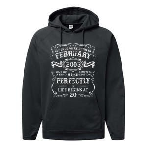 20th Birthday Gift Legends Born In February 2003 20 Year Old Cute Performance Fleece Hoodie