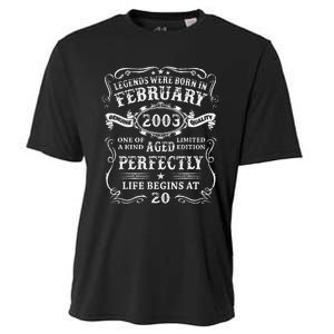 20th Birthday Gift Legends Born In February 2003 20 Year Old Cute Cooling Performance Crew T-Shirt