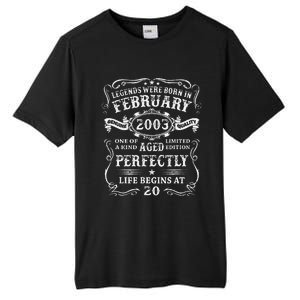 20th Birthday Gift Legends Born In February 2003 20 Year Old Cute Tall Fusion ChromaSoft Performance T-Shirt