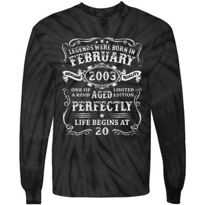 20th Birthday Gift Legends Born In February 2003 20 Year Old Cute Tie-Dye Long Sleeve Shirt